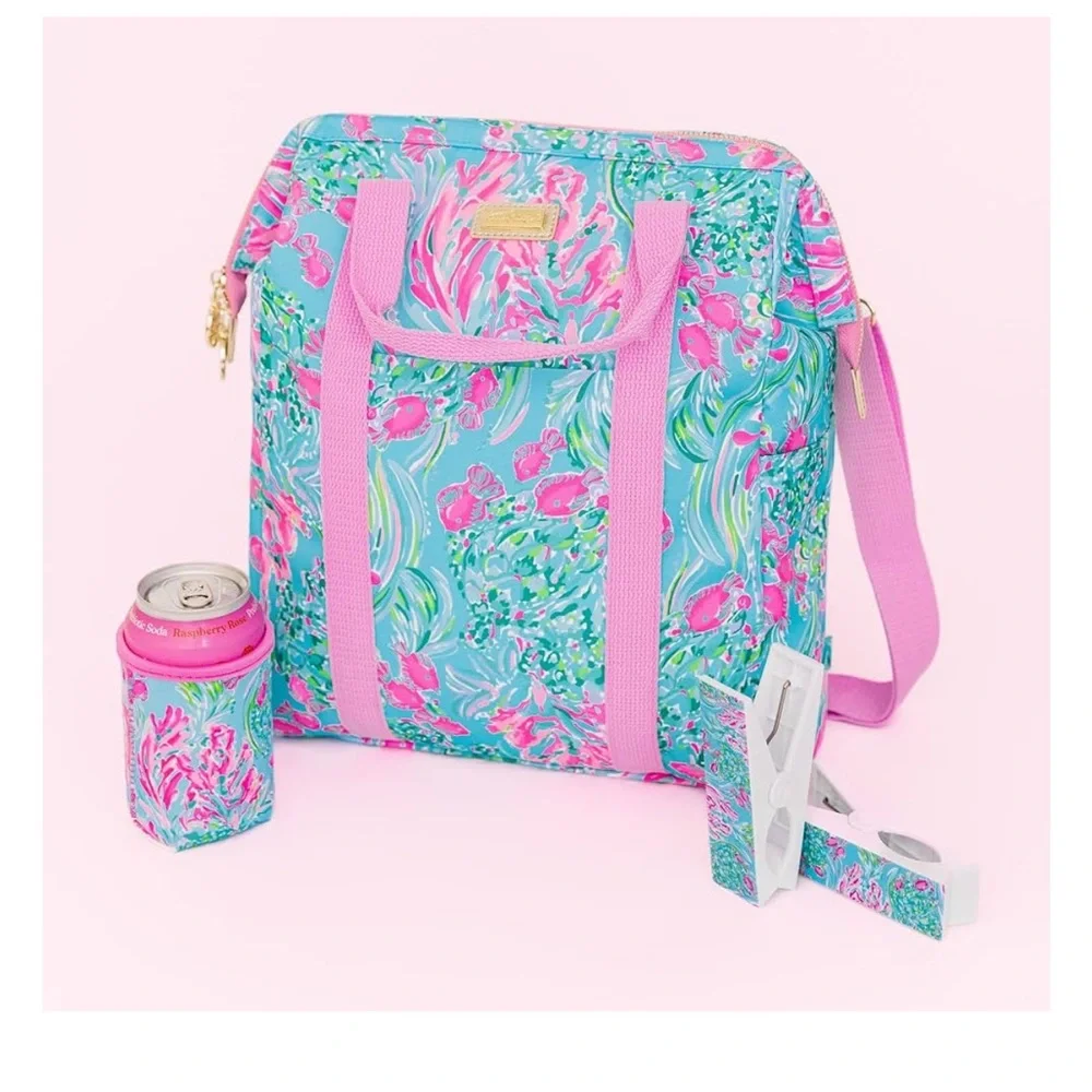 Lilly Pulitzer New Insulated Backpack Cooler in Best Fishes - Picture 4 of 8